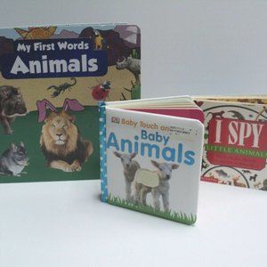 Lot of 3 Toddler Board Books Baby Animals, I Spy, My First Words Animals